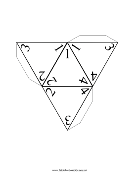 4-Sided Die Printable Board Game