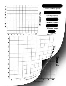 Battleship Board Printable Board Game